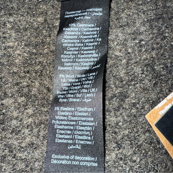 Pieces Cashmere Wool Blend Wrap Scarf Heathered Brown Knit Soft Feminine Warm - Picture 6 of 8